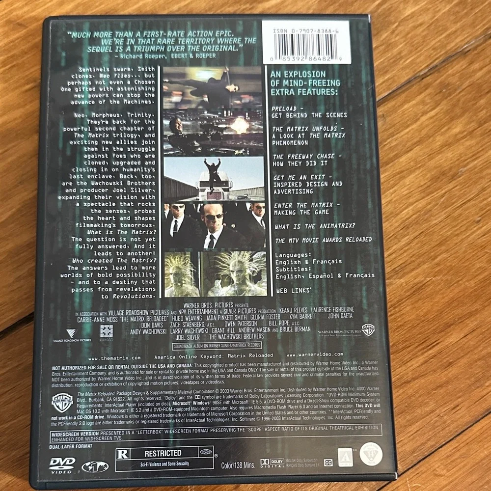 Matrix Reloaded DVD with Extra Features - Picture 2 of 4